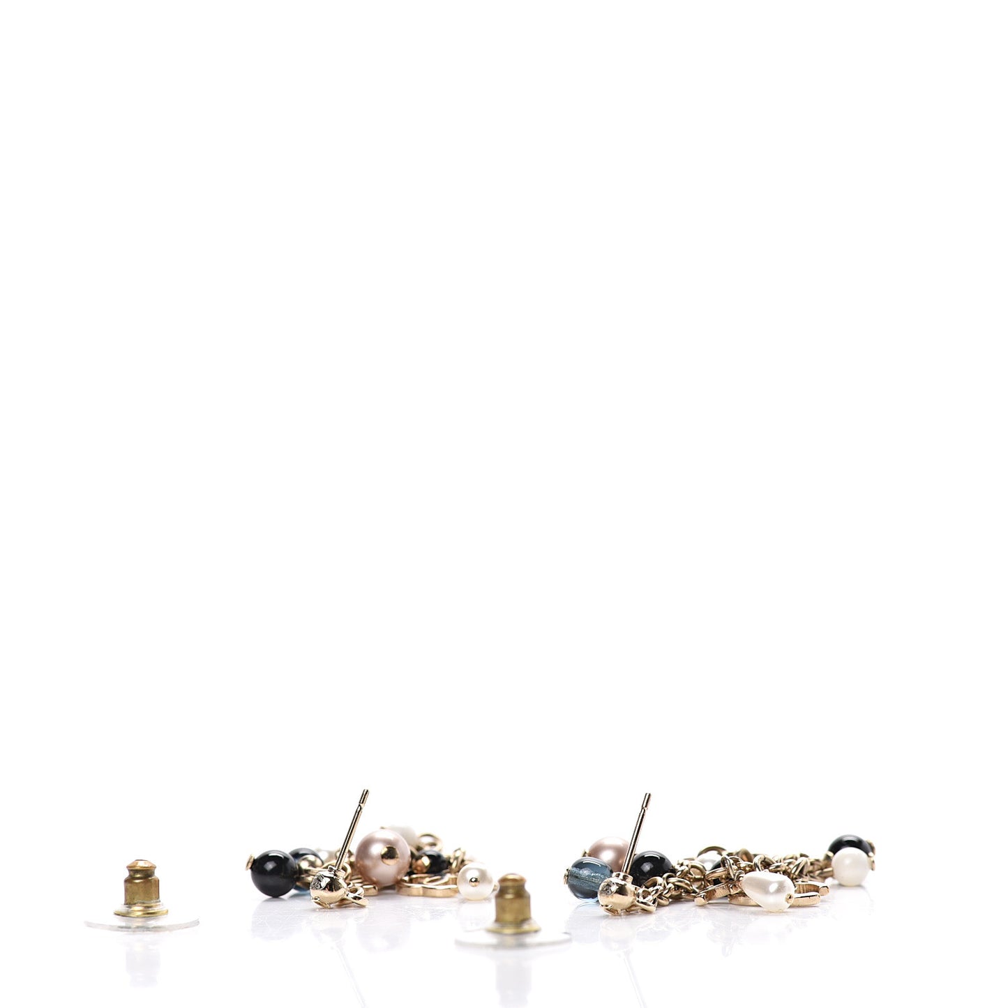 Pearl Chain CC Dangle Earrings
