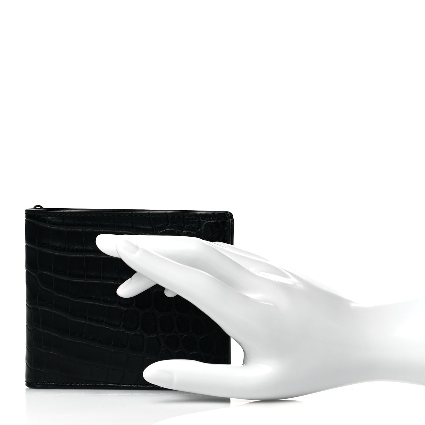 Crocodile Bi-Fold Wallet Black