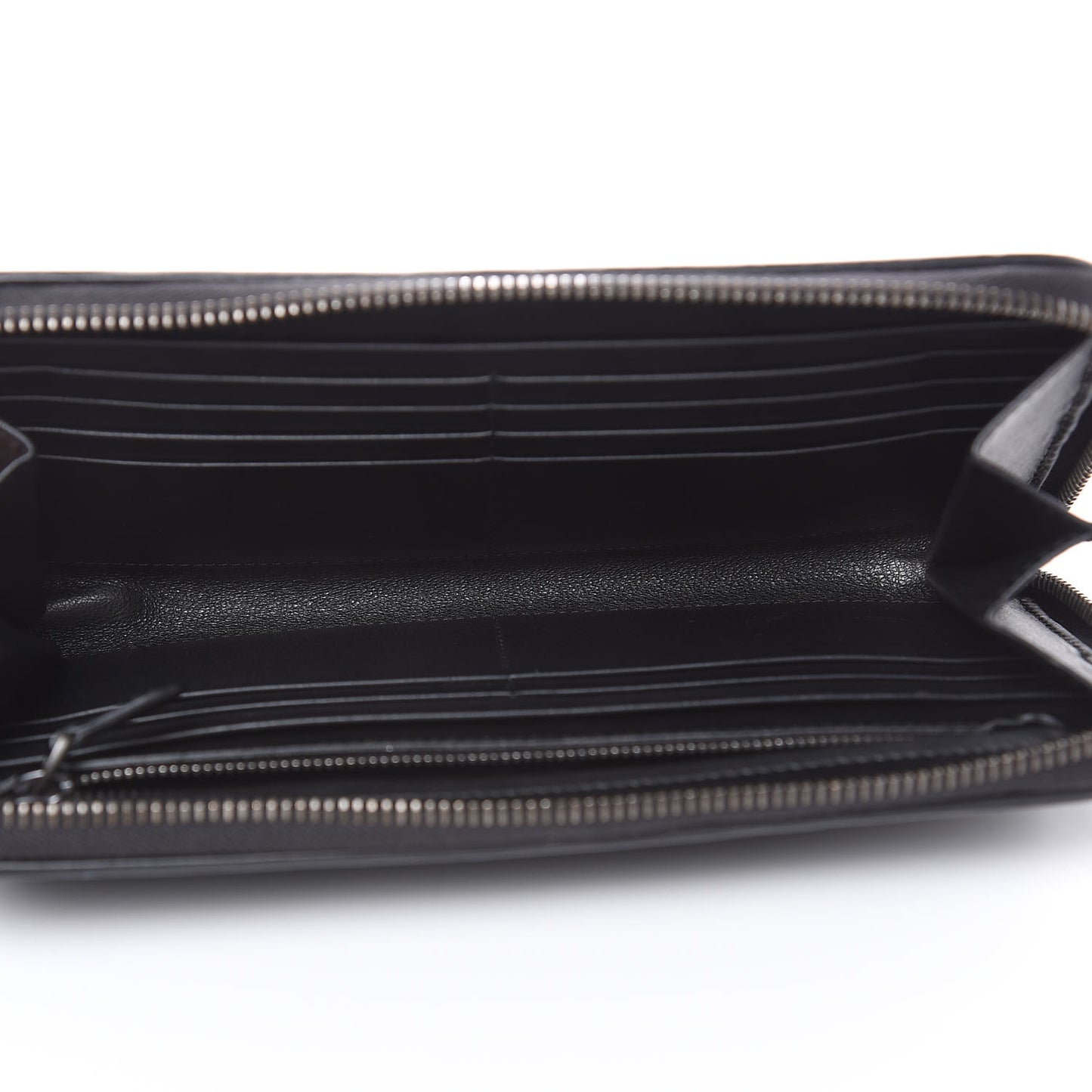 Nappa Intrecciato Zip Around Wallet Black