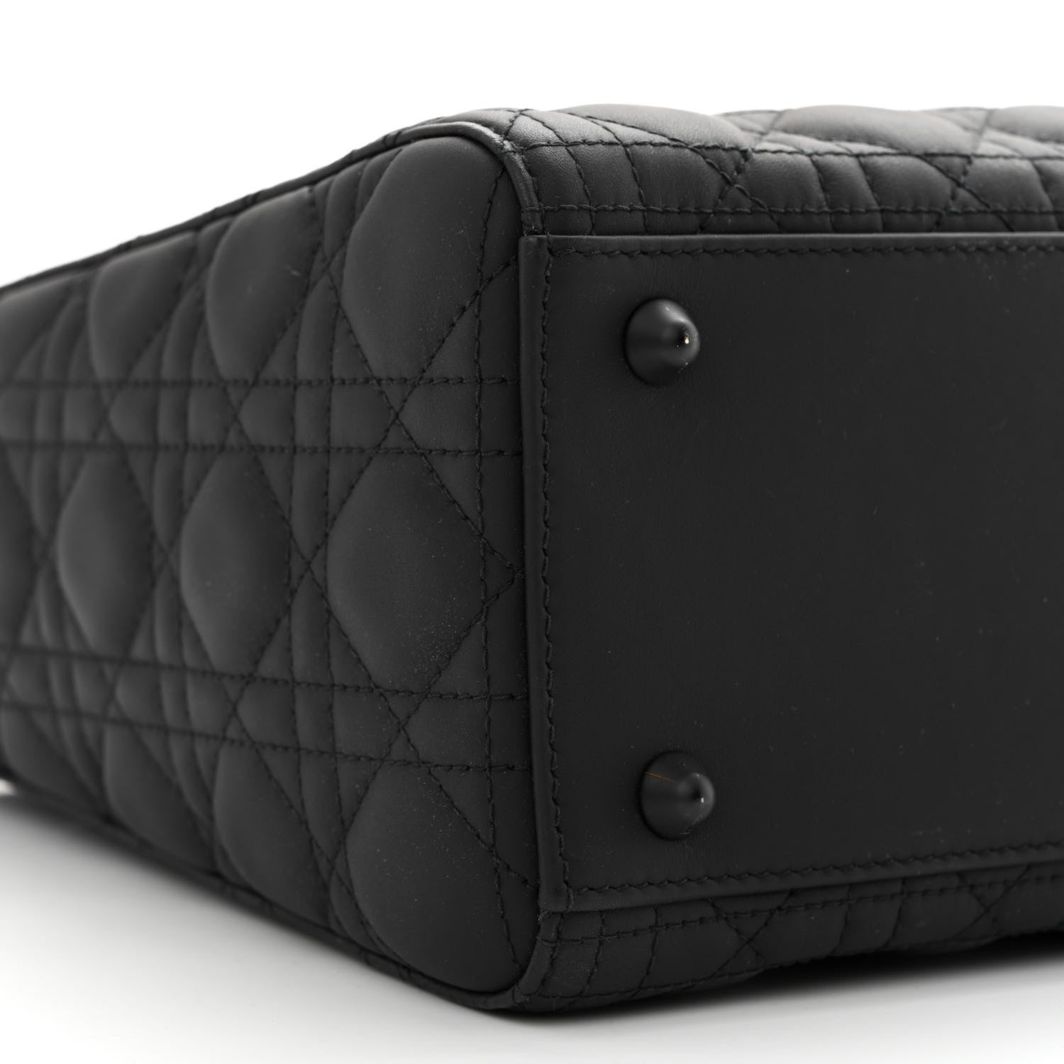 Christian Dior Ultra Matte Calfskin Cannage Large Lady Dior Black 9 of 10