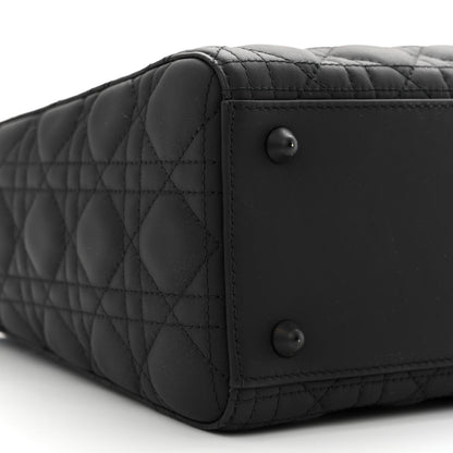 Christian Dior Ultra Matte Calfskin Cannage Large Lady Dior Black 9 of 10