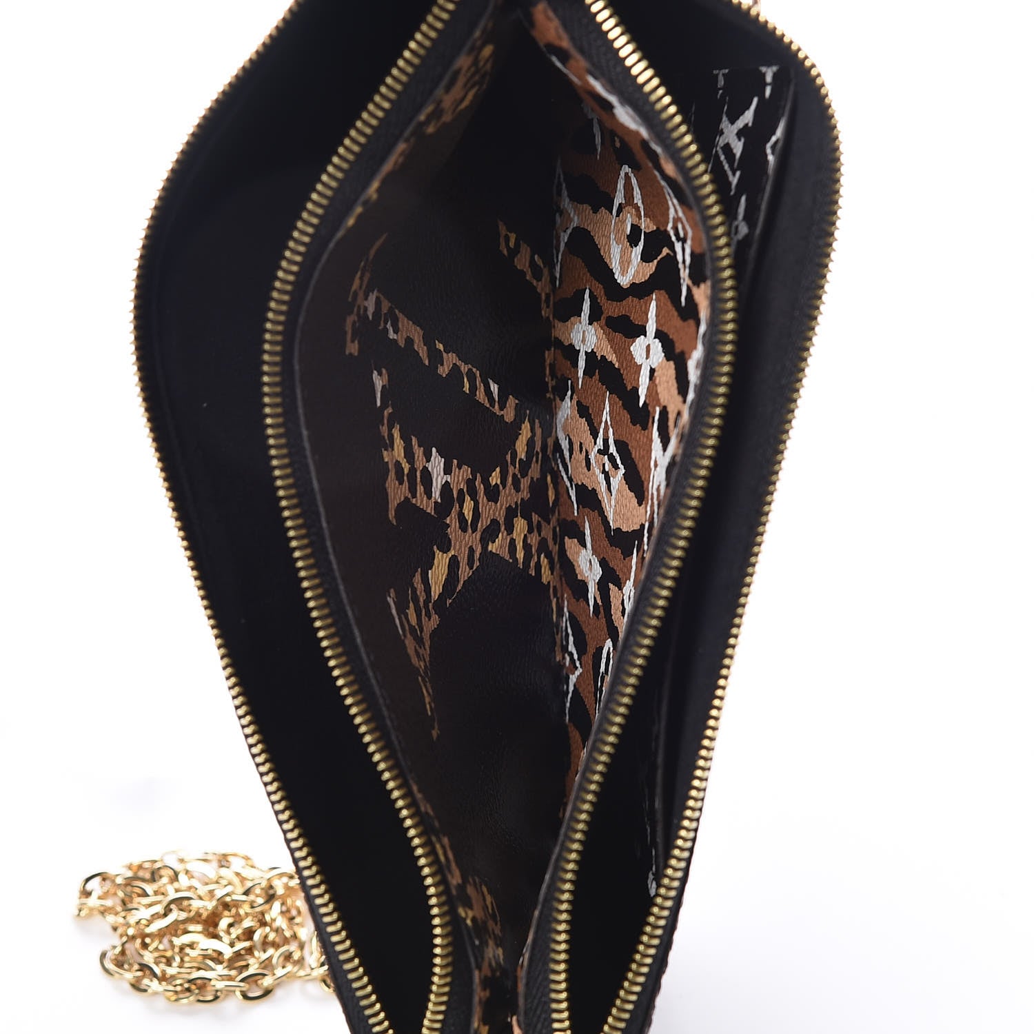 Louis Vuitton Monogram Giant Jungle Pochette Double Zip Black 8 of 12