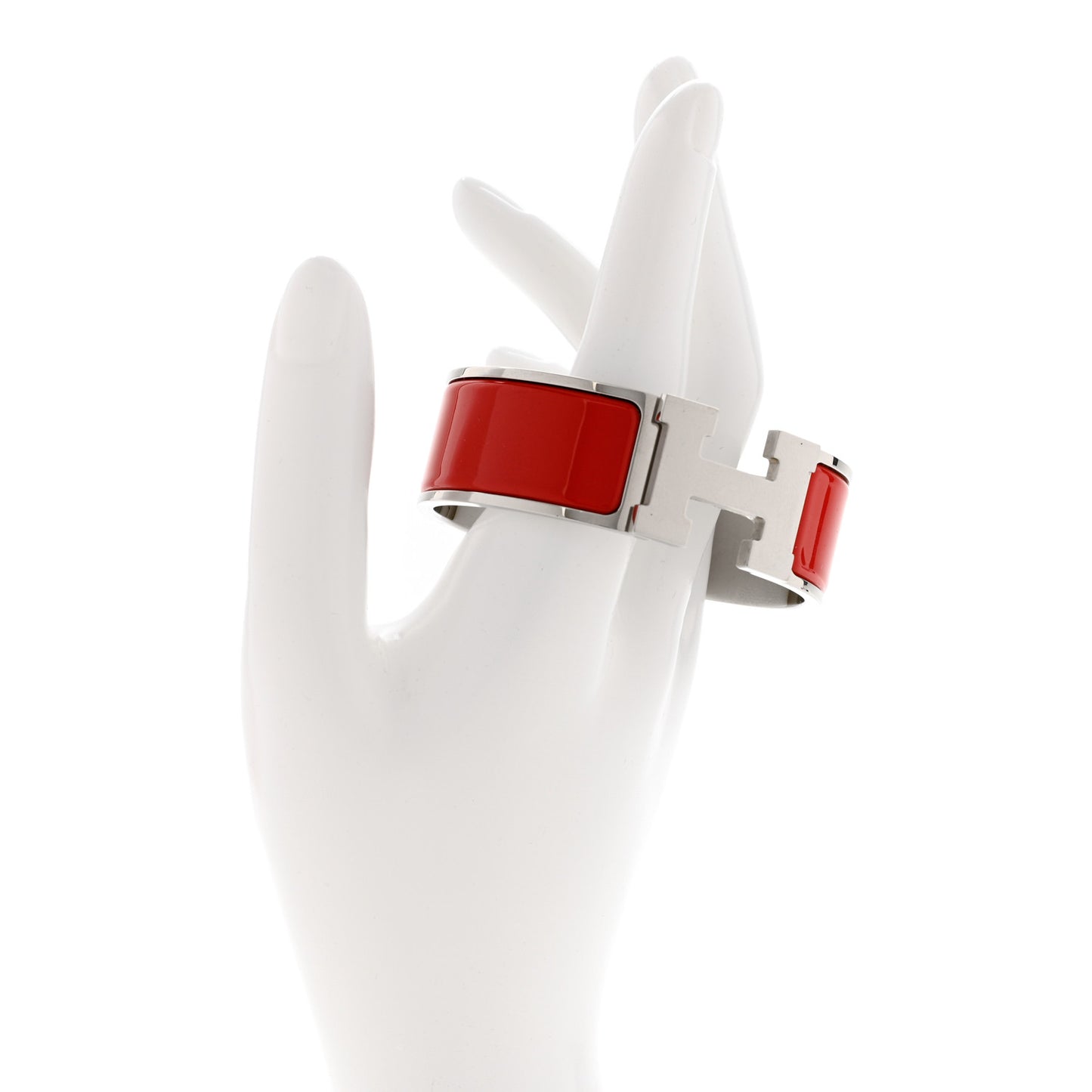 Enamel Wide Clic Clac H Bracelet GM Rouge Vif