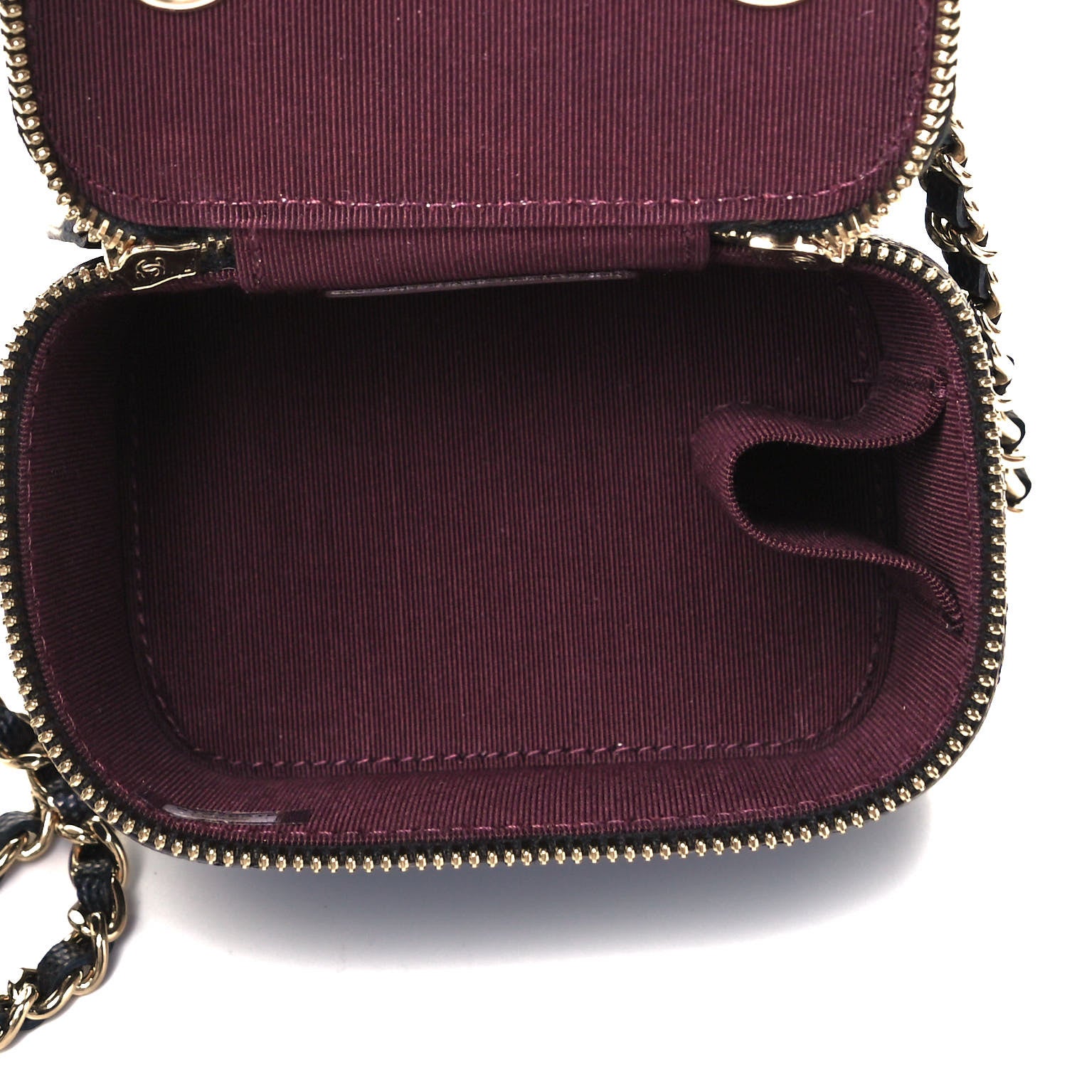 Chanel Caviar Quilted Mini Vanity Case With Chain Black 5 of 9