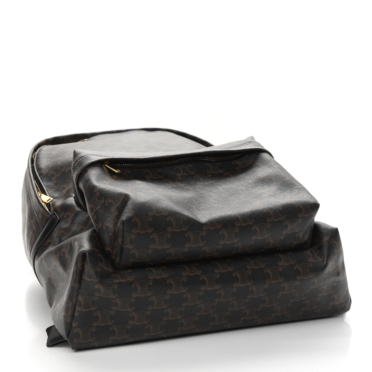 Triomphe Canvas Calfskin Backpack Tan