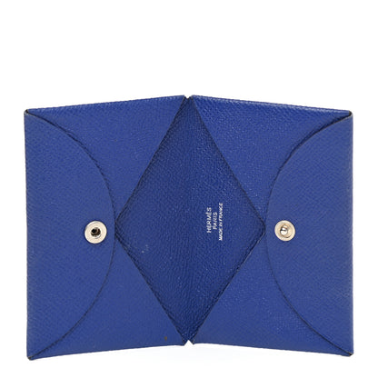 Hermes Epsom Calvi Card Case Bleu Electrique 5 of 8