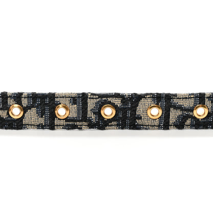 Christian Dior Jacquard Oblique 20mm Saddle Belt 95 38 Blue 6 of 7