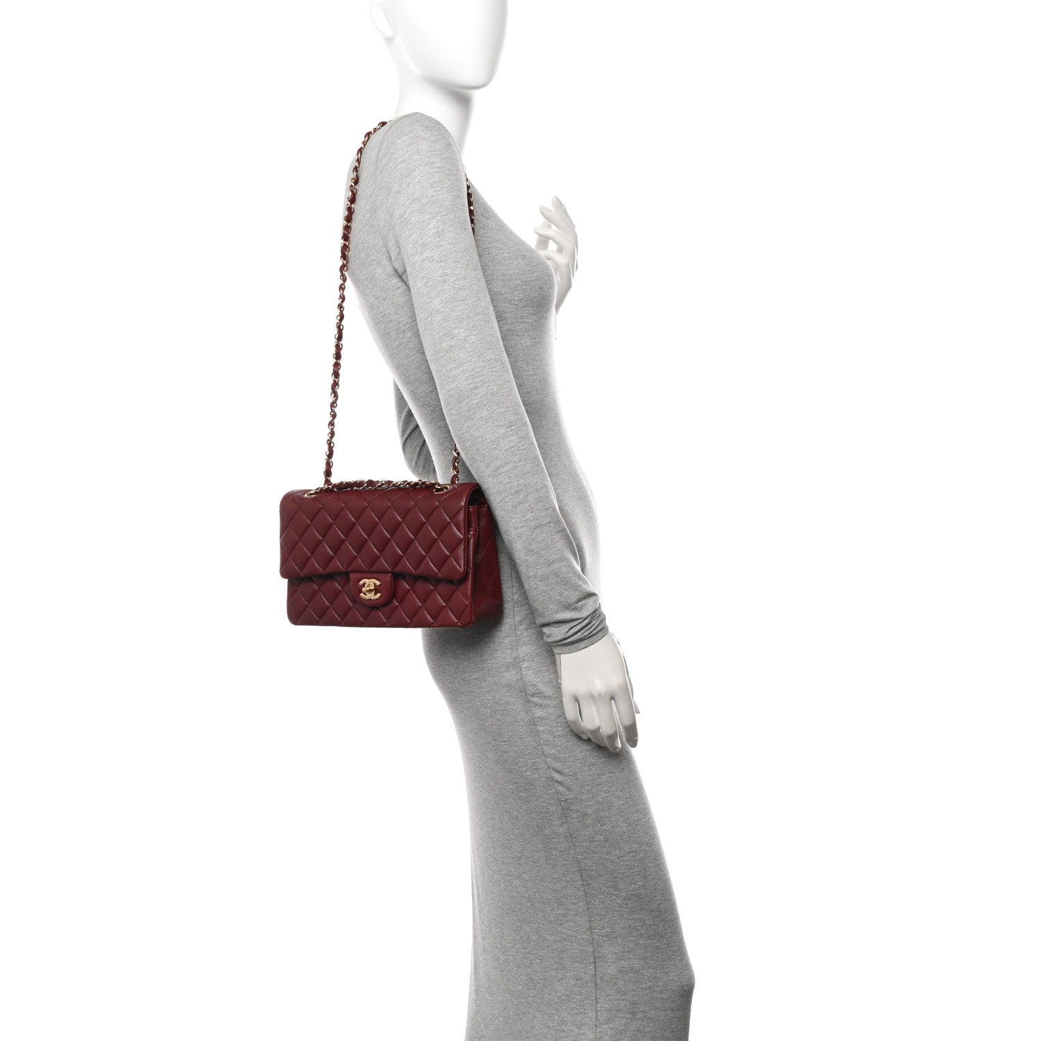 Chanel Lambskin Quilted Medium Double Flap Burgundy 2 of 16