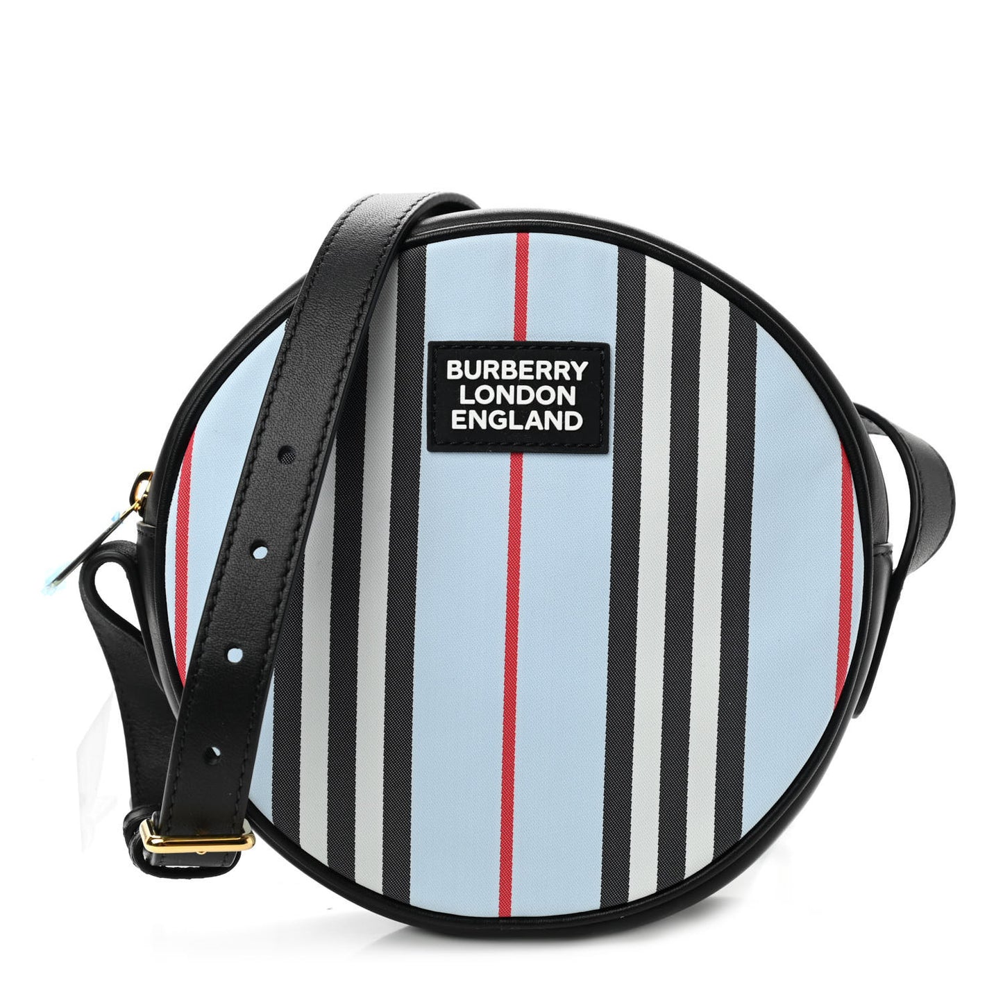 E-Canvas Calfskin Icon Stripe Louise Bag Archive Pale Blue