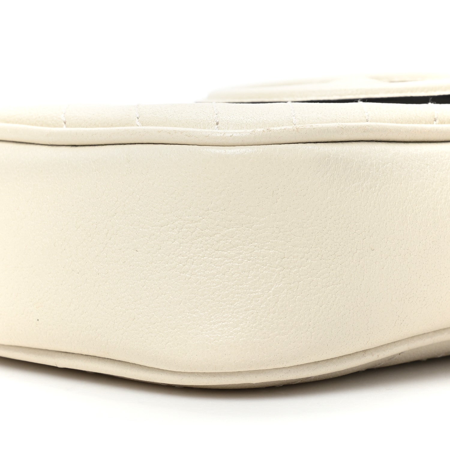 Gucci Sakai Be Green Calfskin Diagonal Stitched Mini Blondie Vertical Shoulder Bag Mystic White 8 of 13