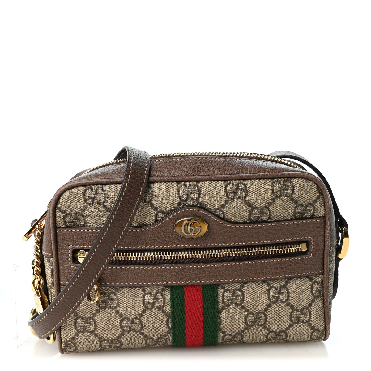 GG Supreme Monogram Web Mini Ophidia Shoulder Bag Brown