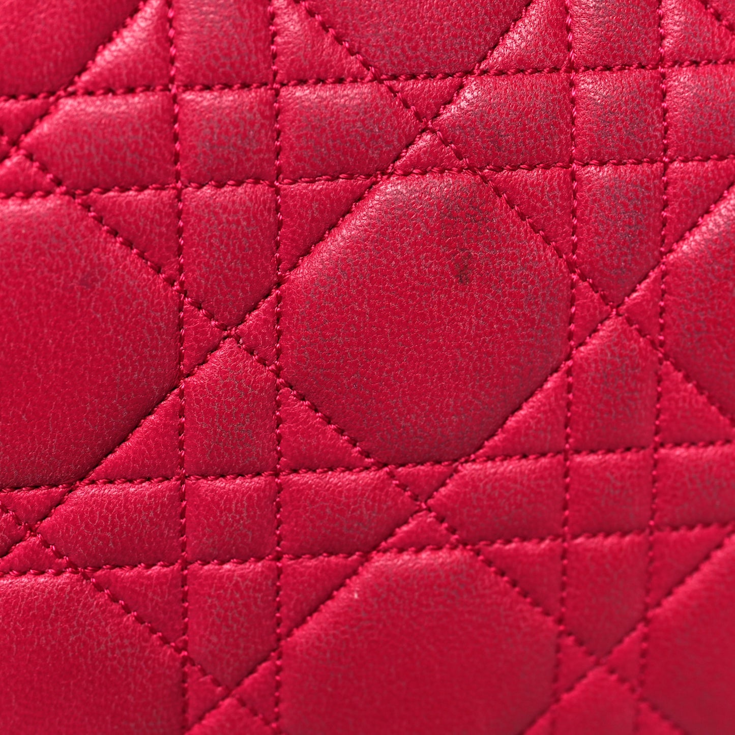 Lambskin Cannage Miss Dior Promenade Pouch Fuchsia