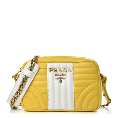 Prada Soft Calfskin Diagramme Crossbody Bag Soleil Bianco 1 of 8