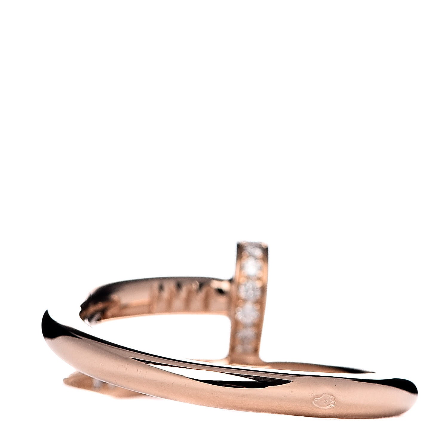Cartier 18K Pink Gold Diamond Juste Un Clou Ring 54 6.75 3 of 5