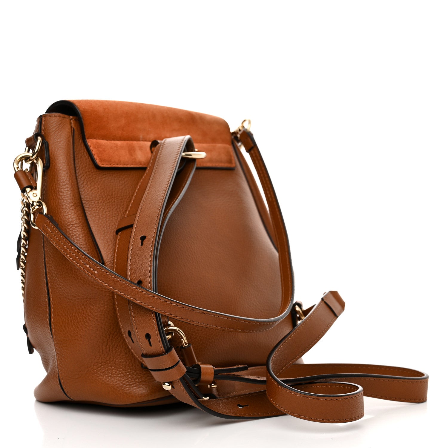 Chloe Suede Calfskin Medium Faye Backpack Tan 3 of 10