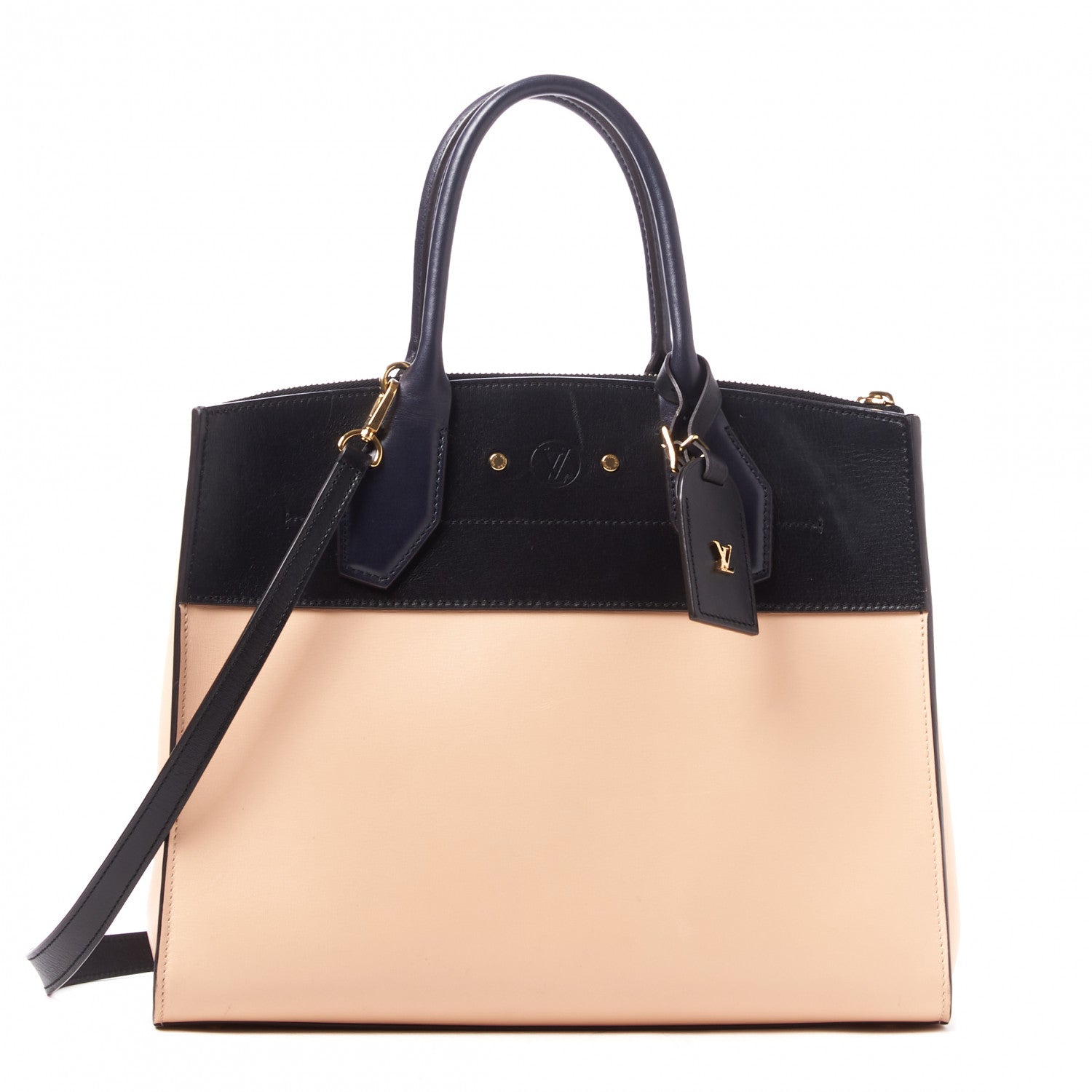 Louis Vuitton Calfskin City Steamer MM Vanilla Black 1 of 8