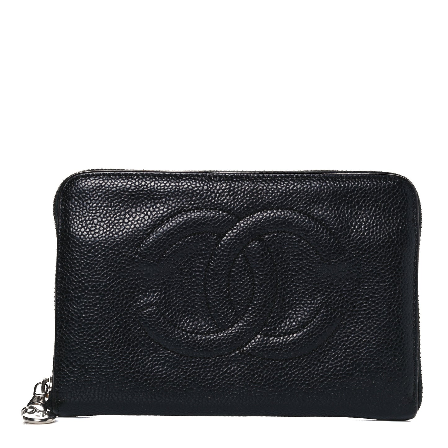 Caviar Large Timeless CC Zip Around Wallet Black