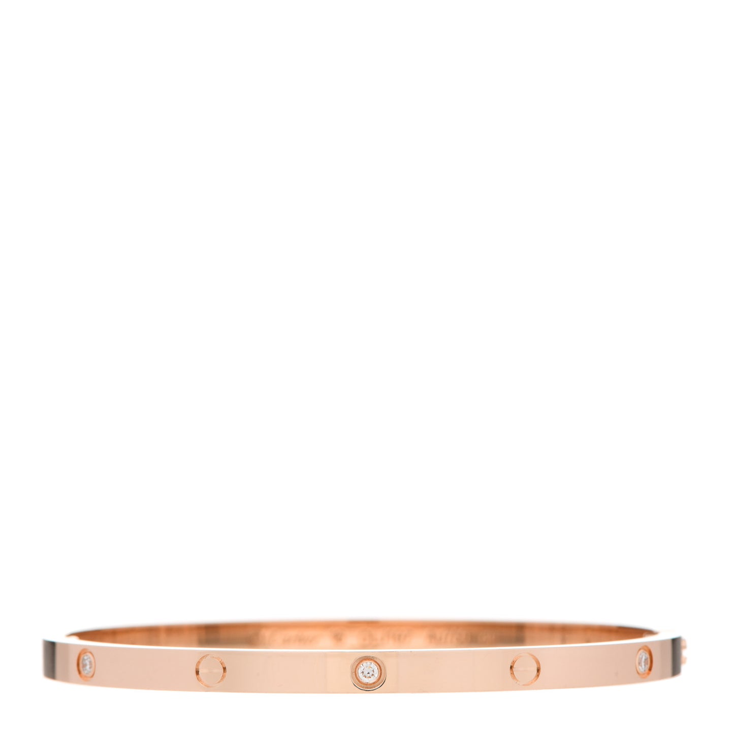 18K Pink Gold 6 Diamond Small LOVE Bracelet 16