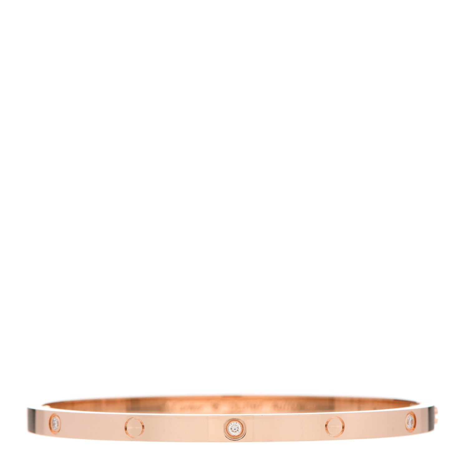 Cartier 18K Pink Gold 6 Diamond Small LOVE Bracelet 16 1 of 5