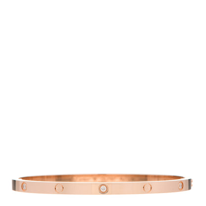 Cartier 18K Pink Gold 6 Diamond Small LOVE Bracelet 16 1 of 5