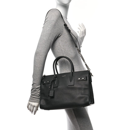 Saint Laurent Grained Calfskin Small Supple Sac De Jour Duffle Black 2 of 10