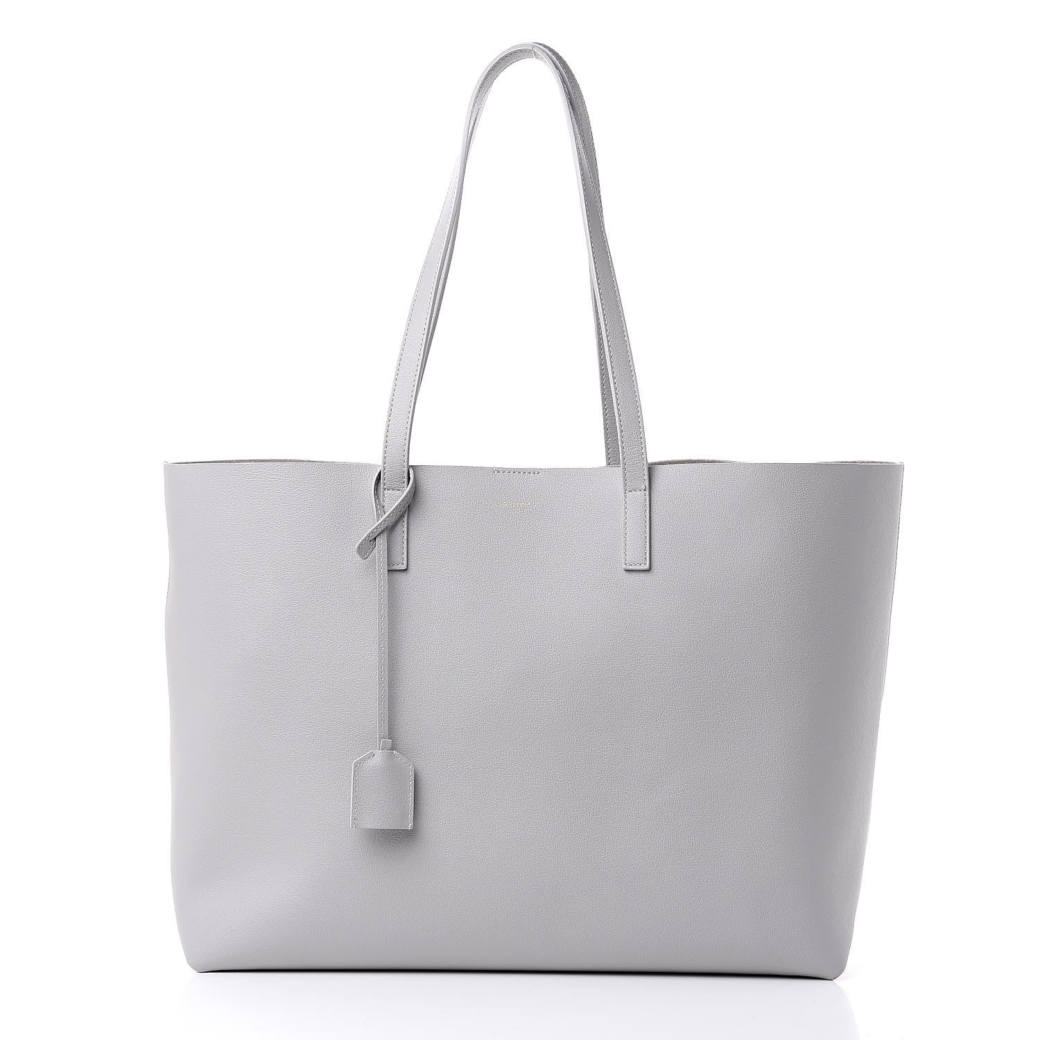 Saint Laurent Calfskin Large Shopping Tote Light Gray 3 of 11
