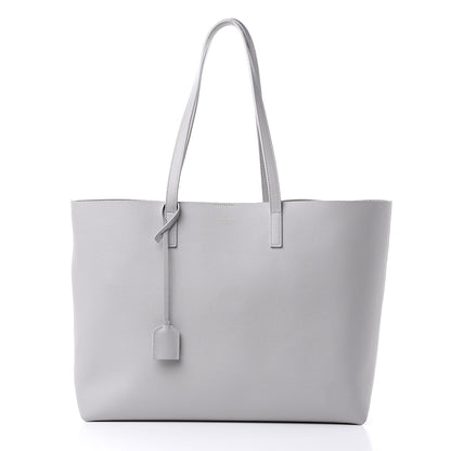 Saint Laurent Calfskin Large Shopping Tote Light Gray 3 of 11