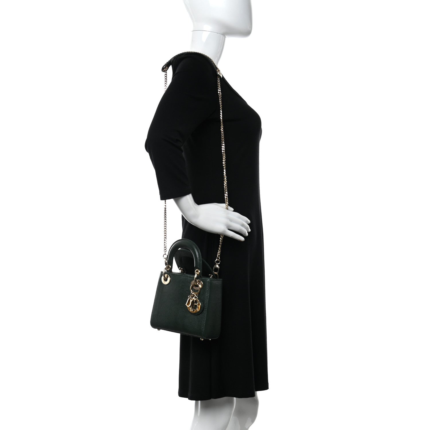 Christian Dior Lizard Mini Lady Dior Green 2 of 12