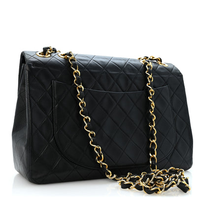 Chanel Lambskin Quilted XL Jumbo Single Flap Black 3 of 14