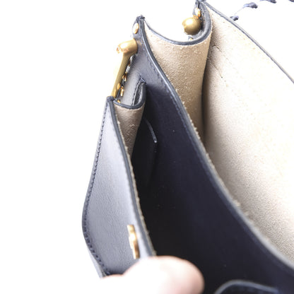 Chloe Calfskin Mini Hudson Tassel Shoulder Bag Full Blue 7 of 10