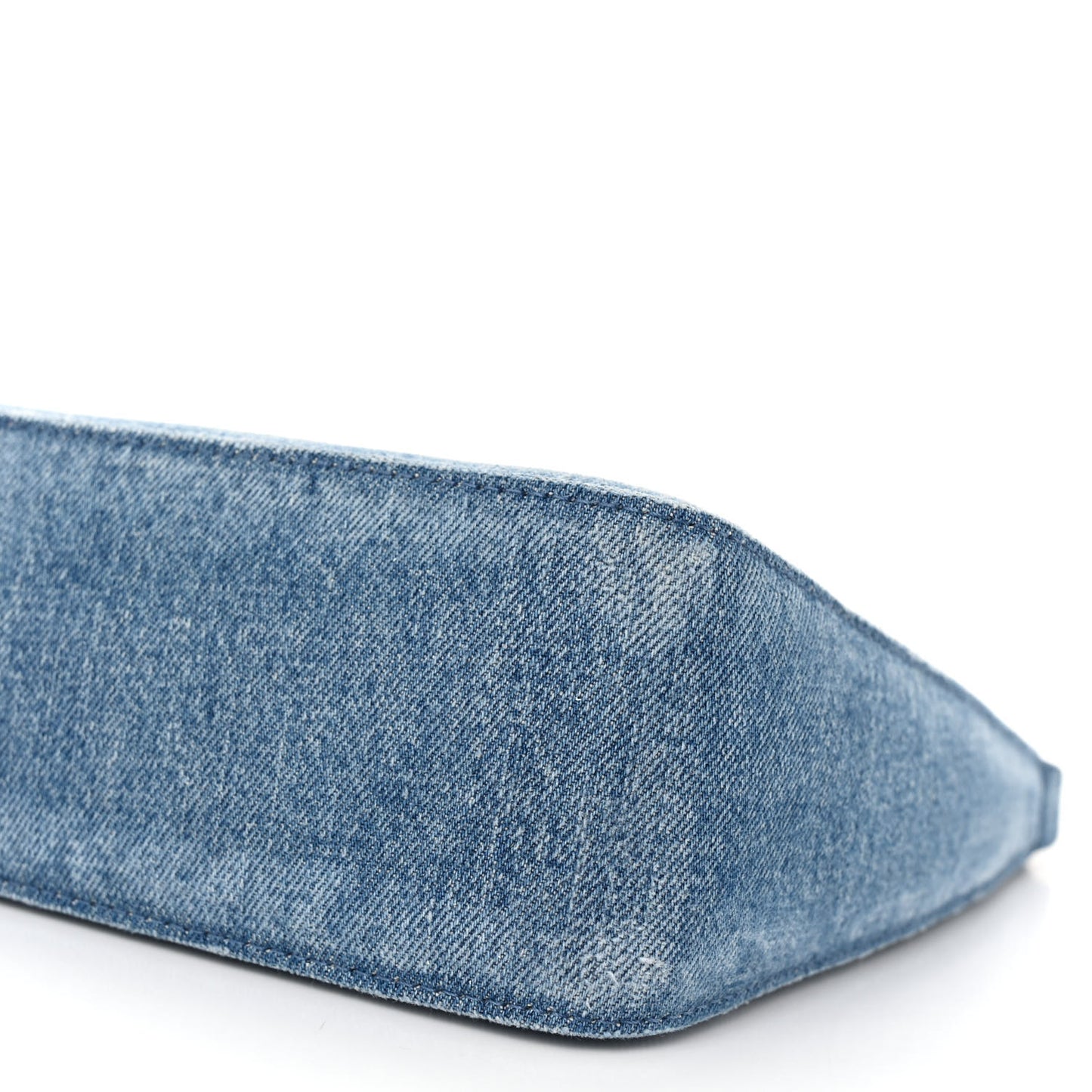 Denim Small Moon Cut Out Shoulder Bag Blue
