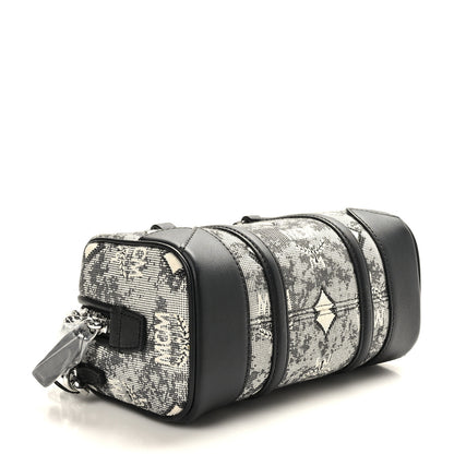 MCM Vintage Jacquard Monogram Mini Boston Bag Black Grey 4 of 8