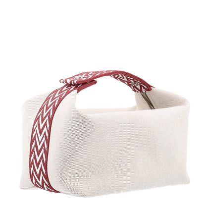 Hermes Canvas Large Bride-A-Brac Pouch Natural Rouge H 3 of 9