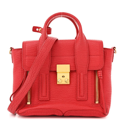 3.1 Phillip Lim 3.1 PHILLIP LIM Textured Calfskin Mini Pashli Satchel Red 1 of 16
