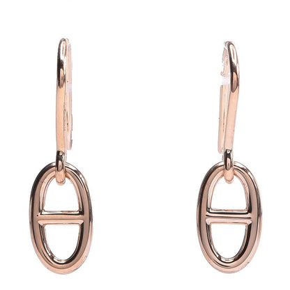 Hermes 18K Rose Gold Ronde Chaine d'Ancre Drop Earrings 1 of 4