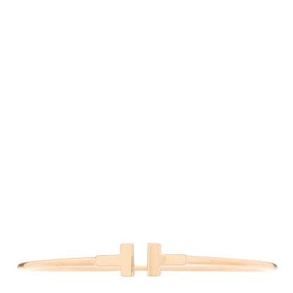 Tiffany 18K Rose Gold Narrow T Wire Bracelet 1 of 4