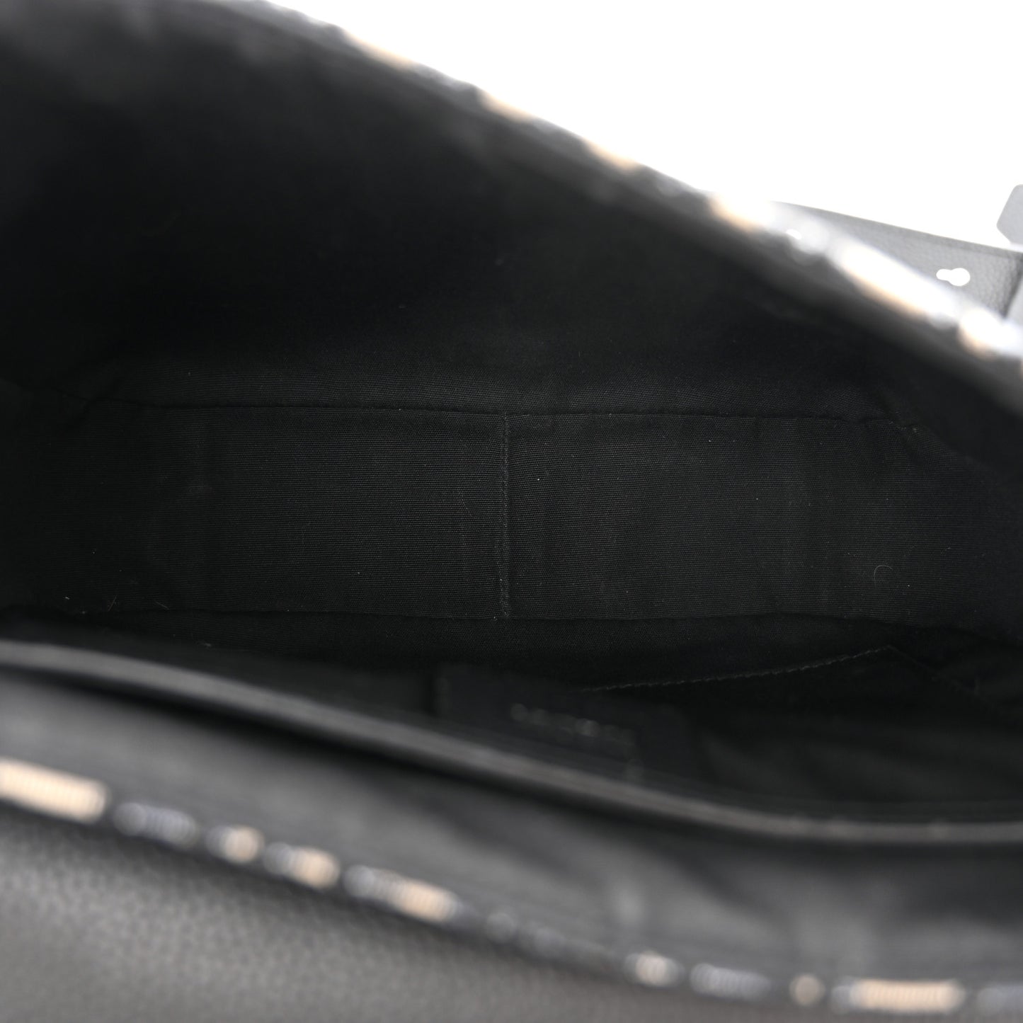 Grained Calfskin Oblique Mini Saddle Messenger Black