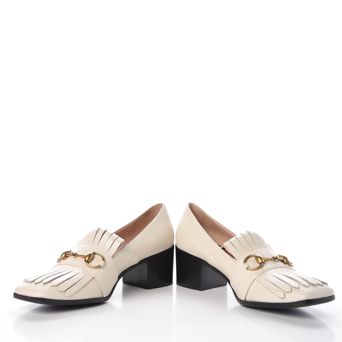 Malaga Kid Polly Kiltie Fringe 55mm Loafer Pumps 37.5 Mystic White