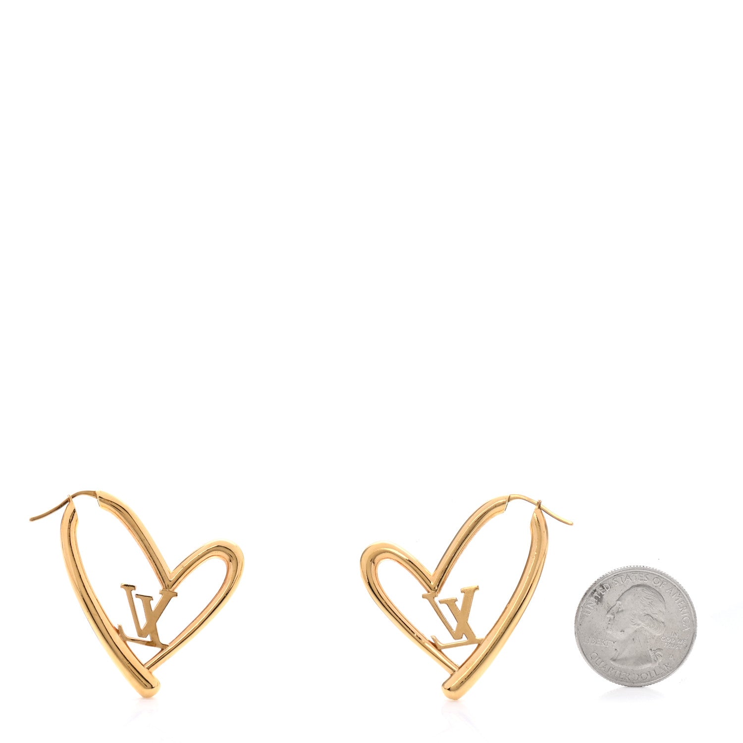 Louis Vuitton Metal Fall In Love Hoop Earrings GM Gold 2 of 5