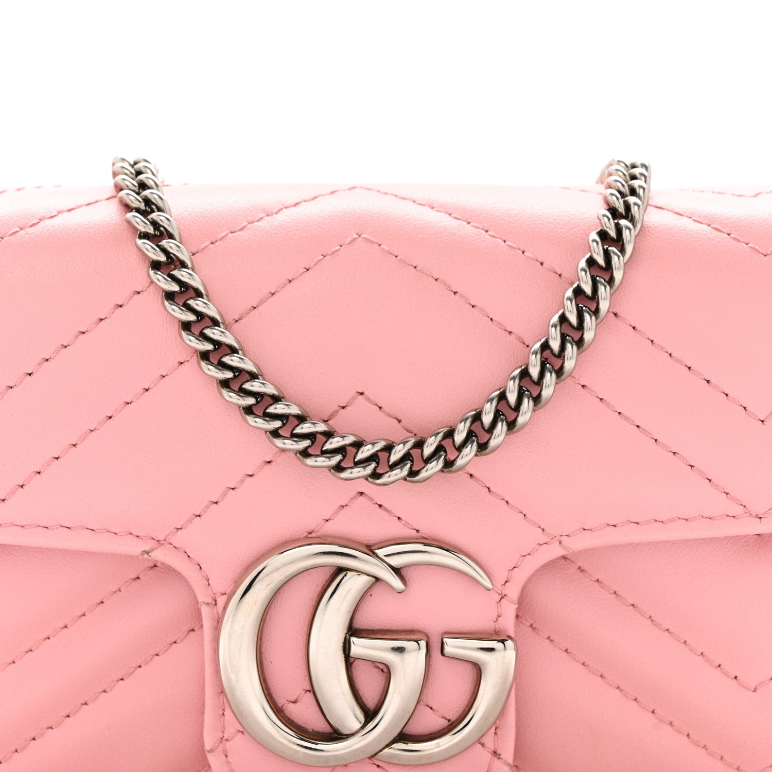Gucci Calfskin Matelasse Super Mini GG Marmont Shoulder Bag Wild Rose Wild Rose 8 of 15