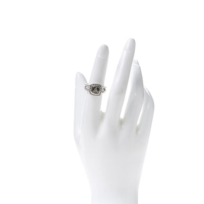 David Yurman Sterling Silver Diamond Prasiolite 7mm Petite Albion Ring 52 6 2 of 4