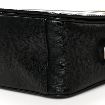 Off-White Saffiano Striped Diag Bag Black White 9 of 10
