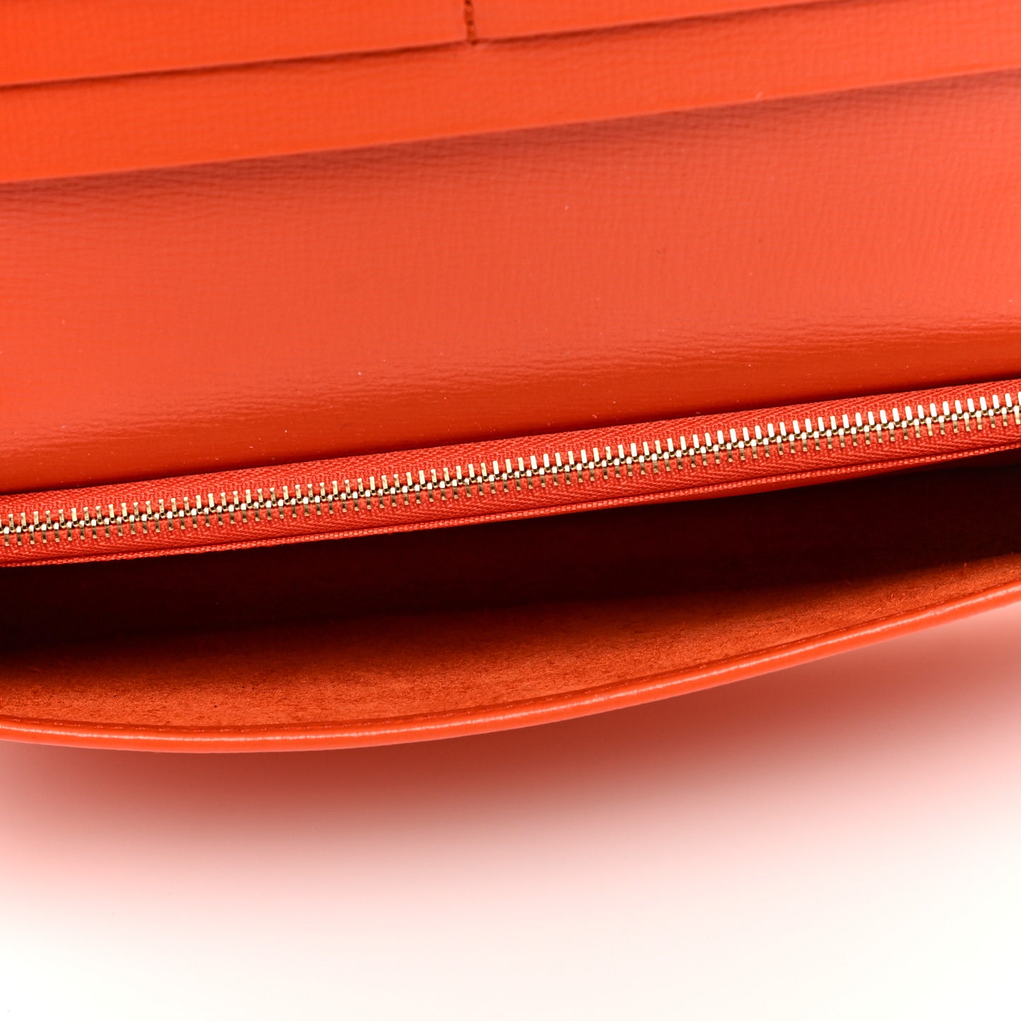 Azalea Calfskin Enamel Horsebit 1955 Wallet On Chain Deep Orange