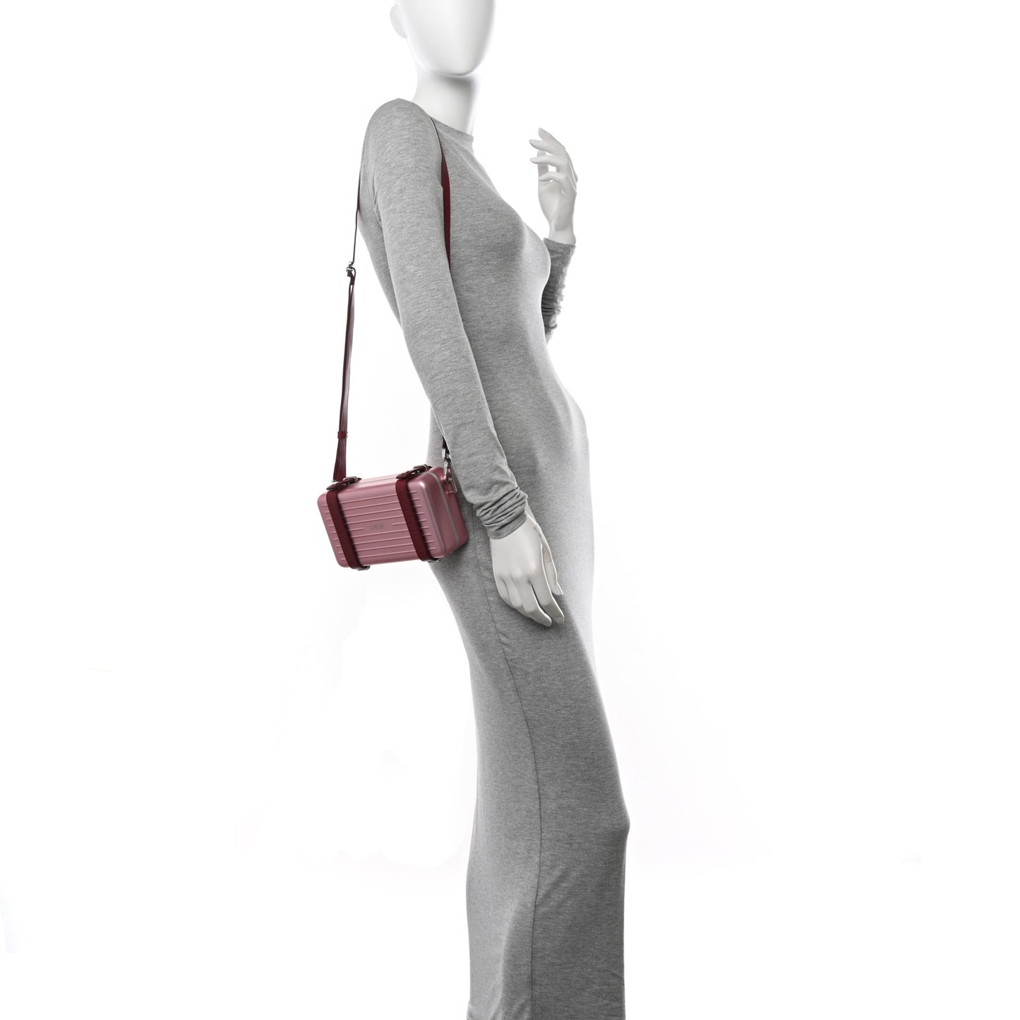 X RIMOWA Aluminum Personal Clutch On Strap Rose
