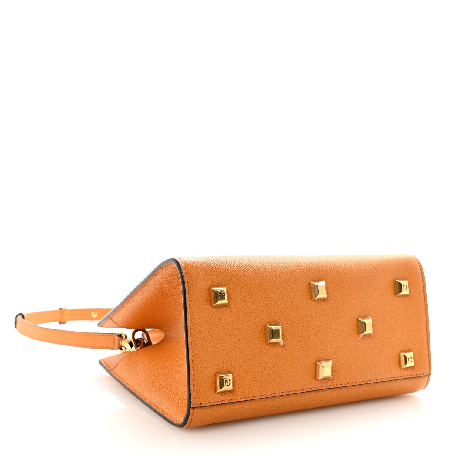 Salvatore Ferragamo Hammered Calfskin Small The Studio Box Bag