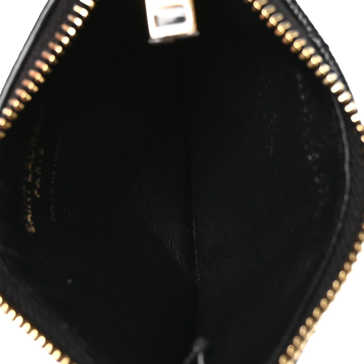 Saint Laurent Grain De Poudre Matelasse Chevron Monogram Fragments Zippered Card Case Black 5 of 8