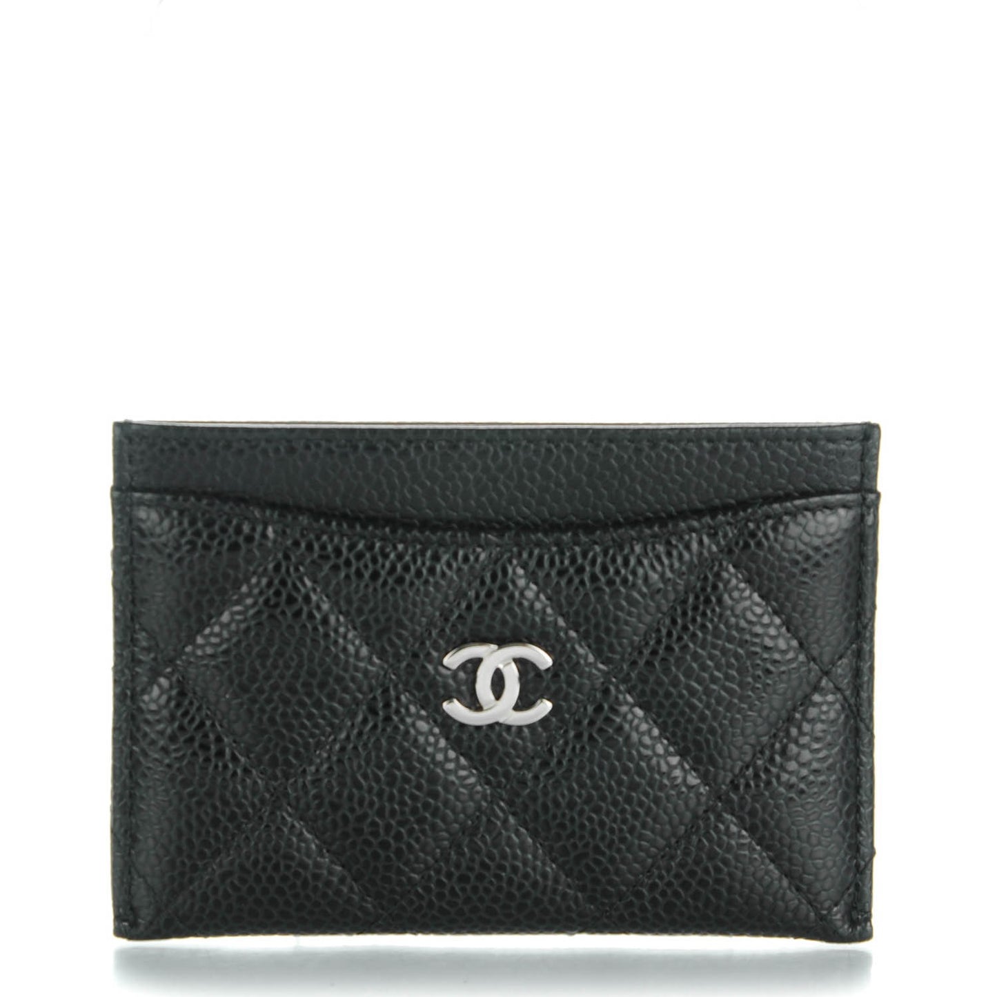 Caviar Quilted Card Holder Black