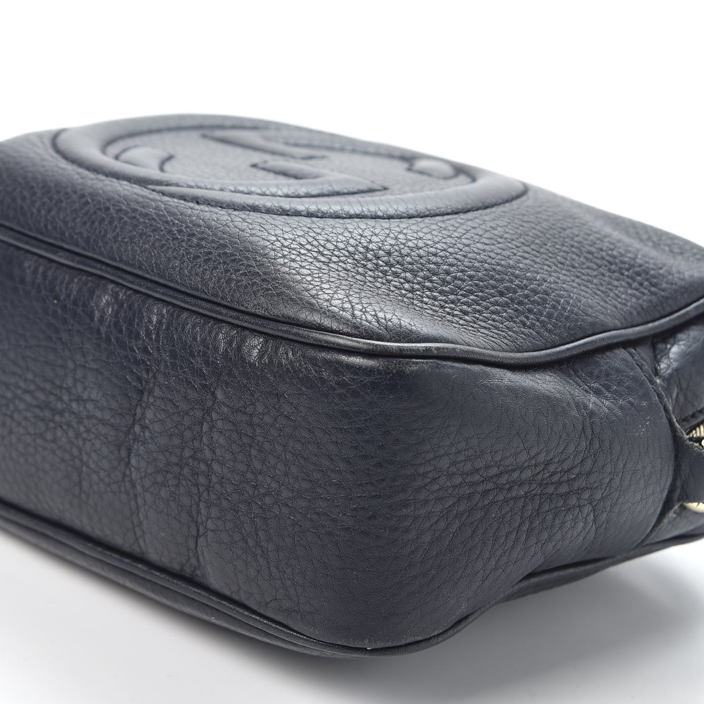 Pebbled Calfskin Small Soho Disco Bag Blue