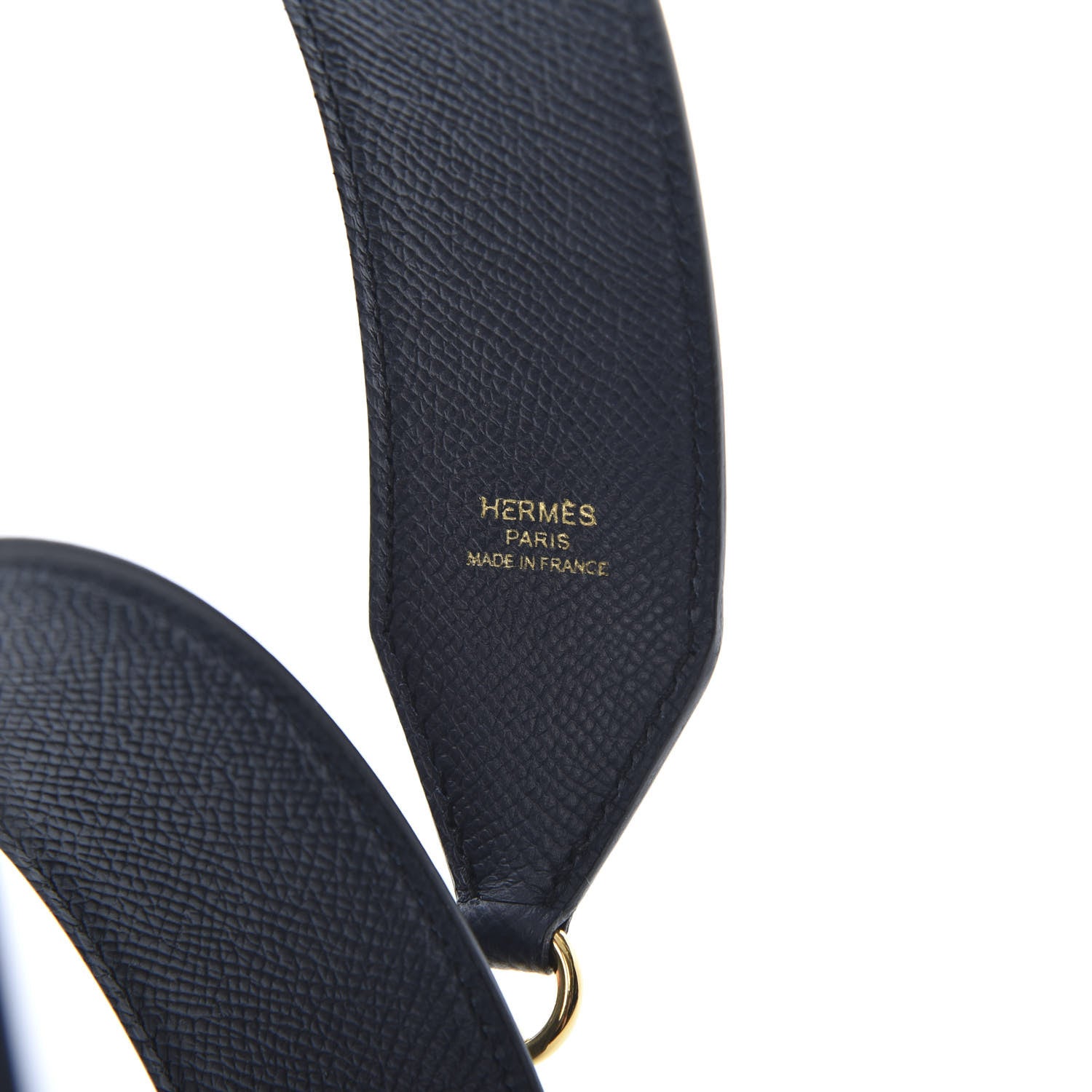 Hermes Epsom 40mm Tressage Shoulder Strap Bleu Indigo Black Terre Battue 3 of 4