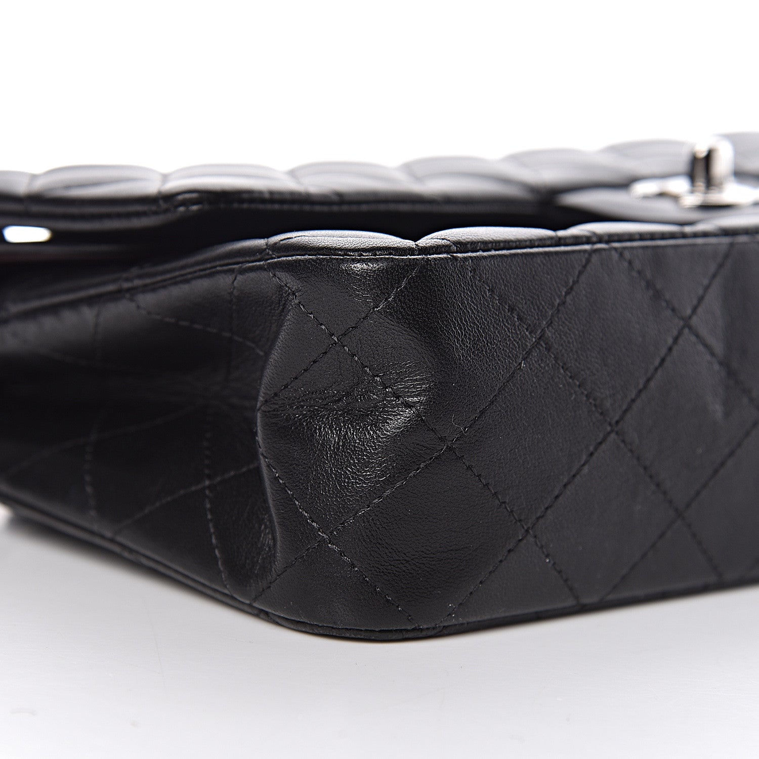 Chanel Lambskin Quilted Medium Double Flap Black 12 of 14